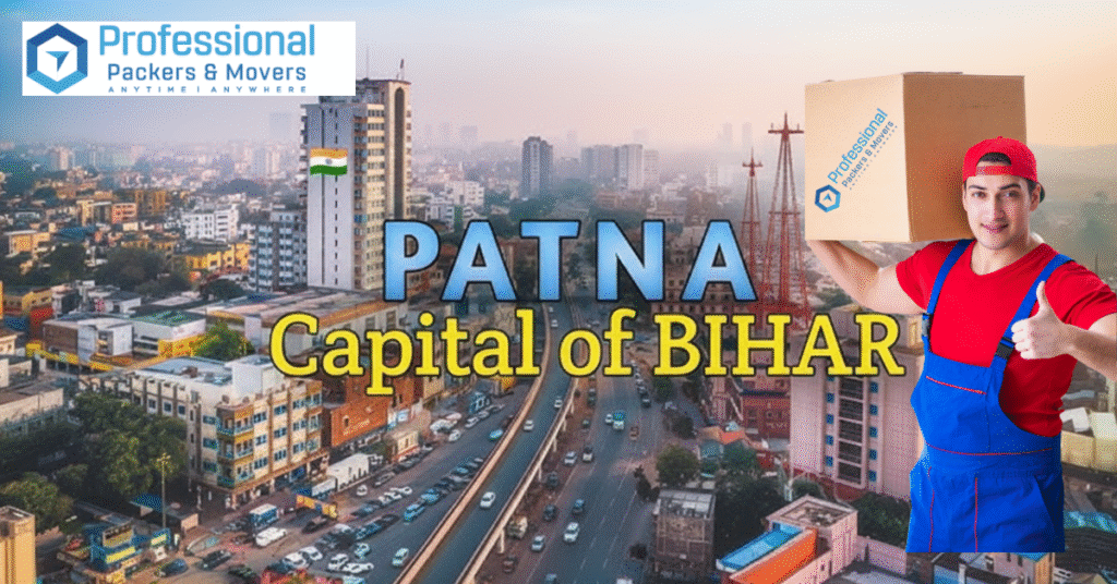 Office shifting in Patna by Professional Packers & Movers – staff loading office furniture into a truck